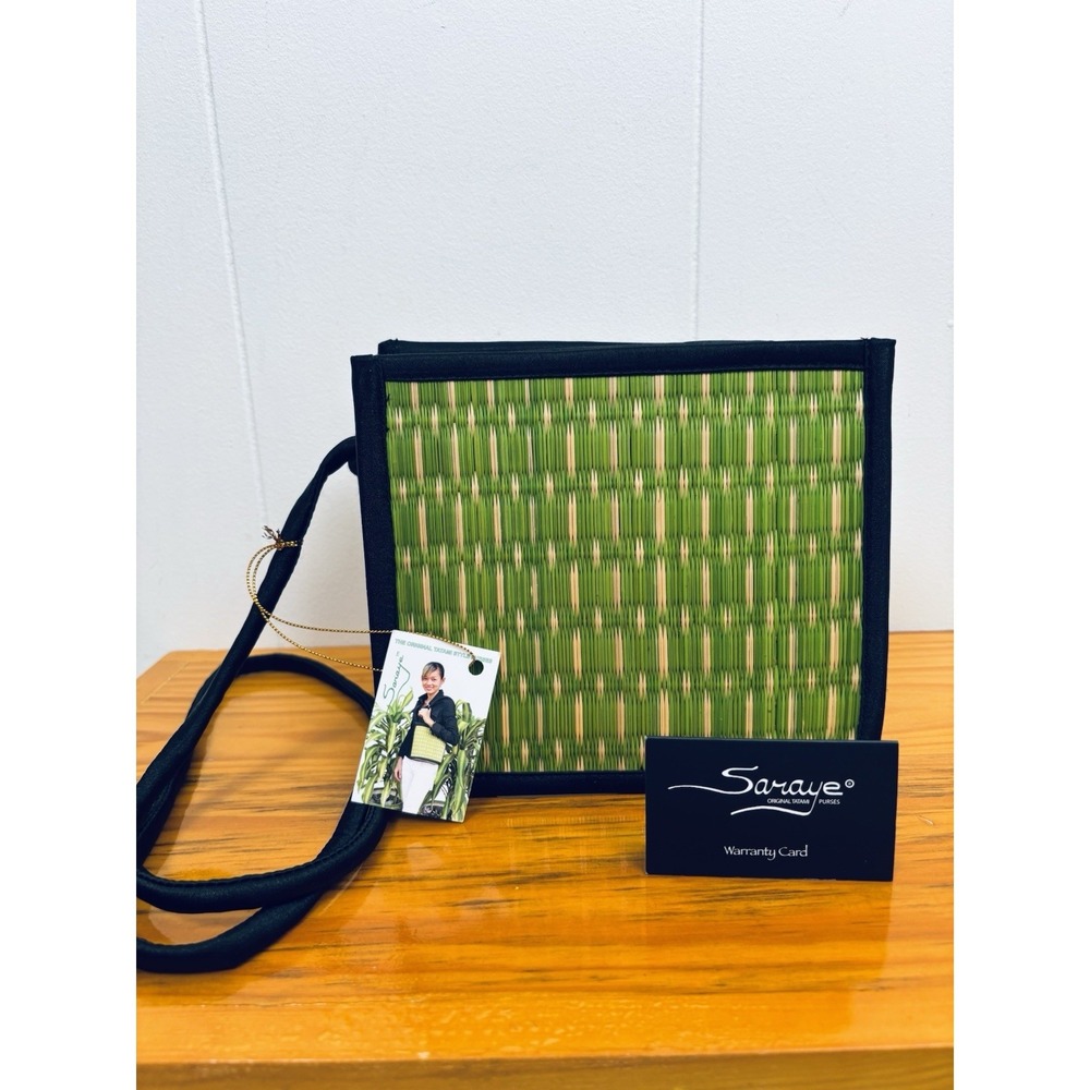 Saraye Baskets of Cambodia Tatami Crossbody Straw Woven Mini‎ Bag Natural